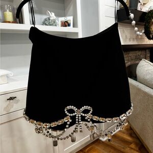 AREA Black Mini Skirt with Signature Label